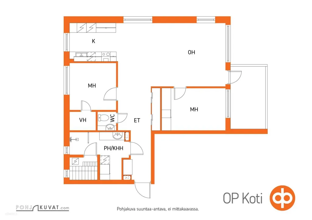 Planimetria - Apartment with Triple Aspect in Imatra Centre