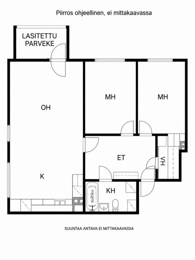 Plaan - Modernised Apartment with Balcony in Central Location