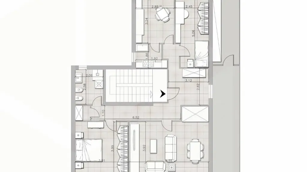 Plan - Quadrilocale with Balconies in Central Ciampino