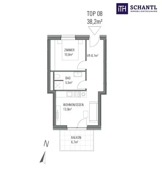 Plan - Modern Apartment with Balcony in Graz