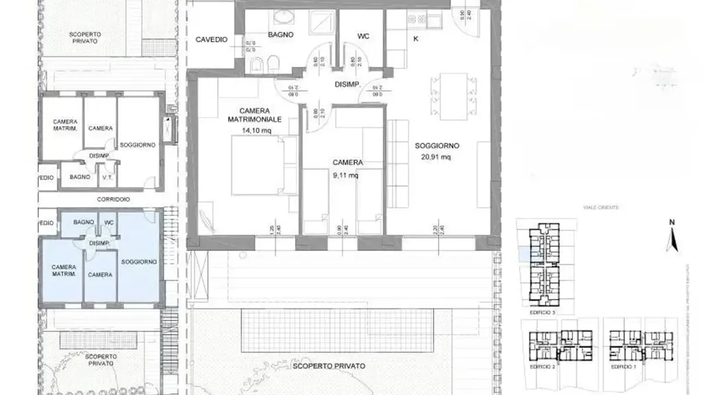Plan - Trilocale with Private Garden in Jesolo