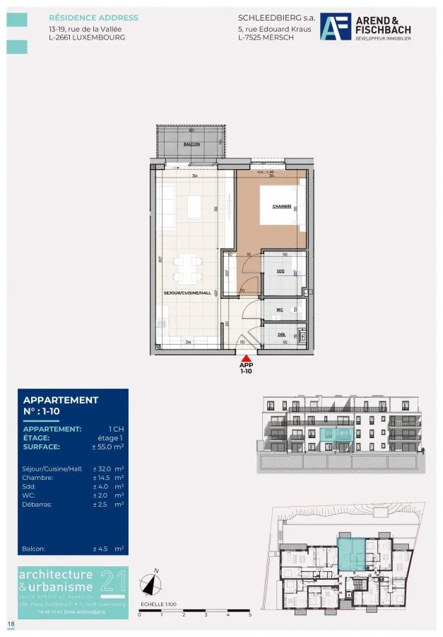 Plan - Appartement avec balcon au centre-ville de Luxembourg