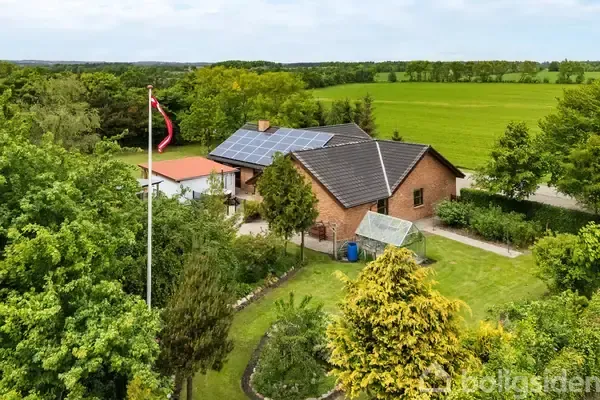 Aerial - Villa with Large Annex in Astrup