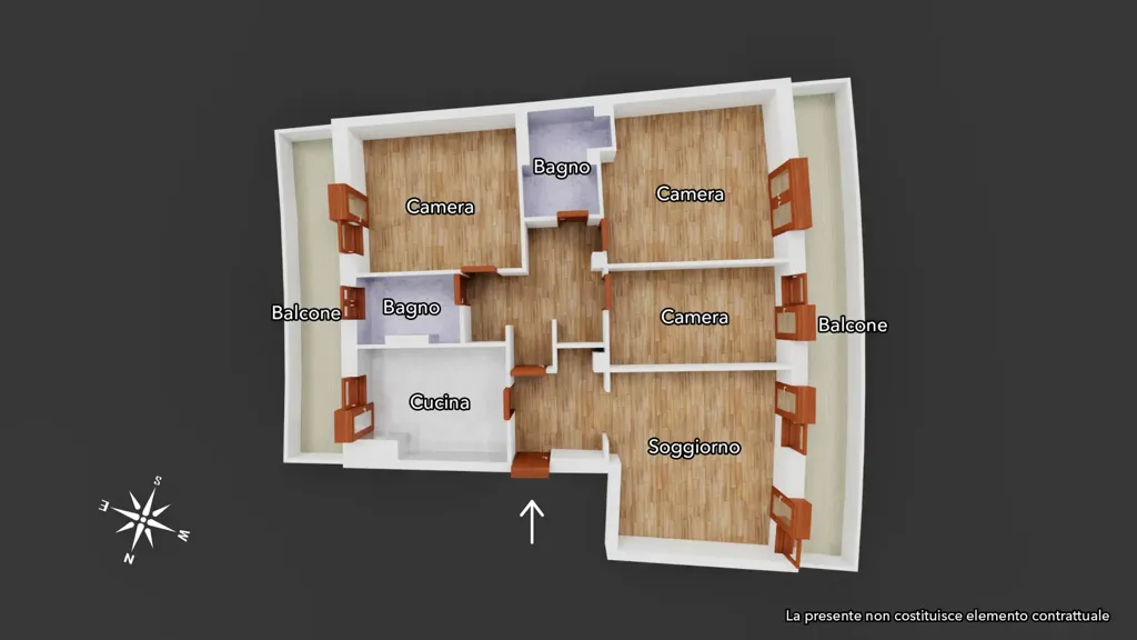 Plaan - Bright Apartment with Balconies in Spinaceto, Rome