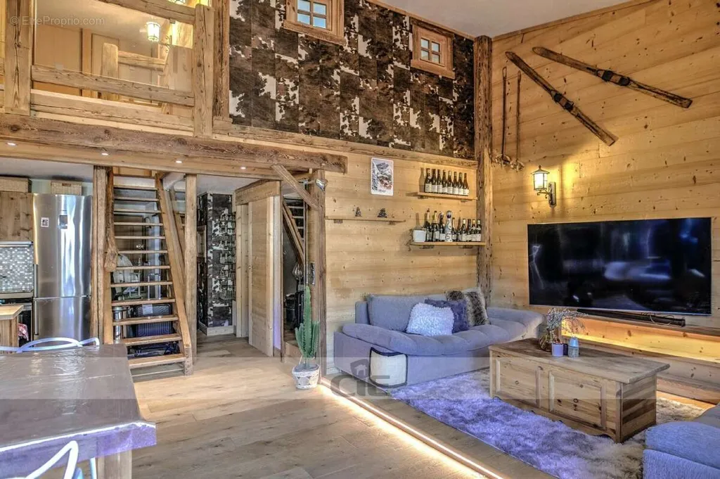 Séjour - Loft Duplex Rénové à Megeve