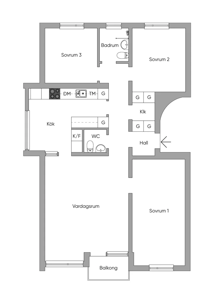 Plan - Apartment with Balcony in Liseberg, Älvsjö