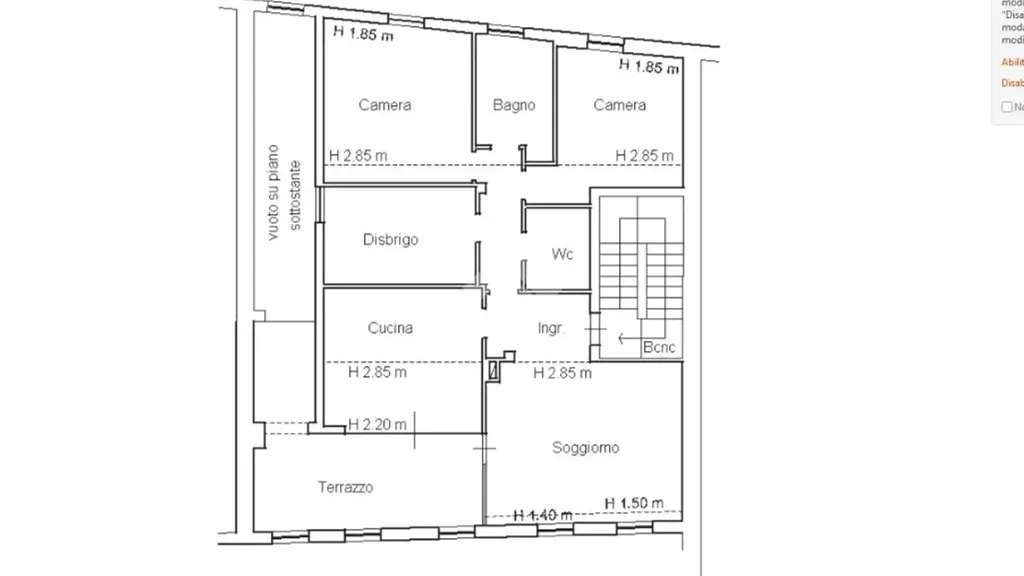 Planimetria - 4-Bedroom Apartment with Terrace in Dolcè