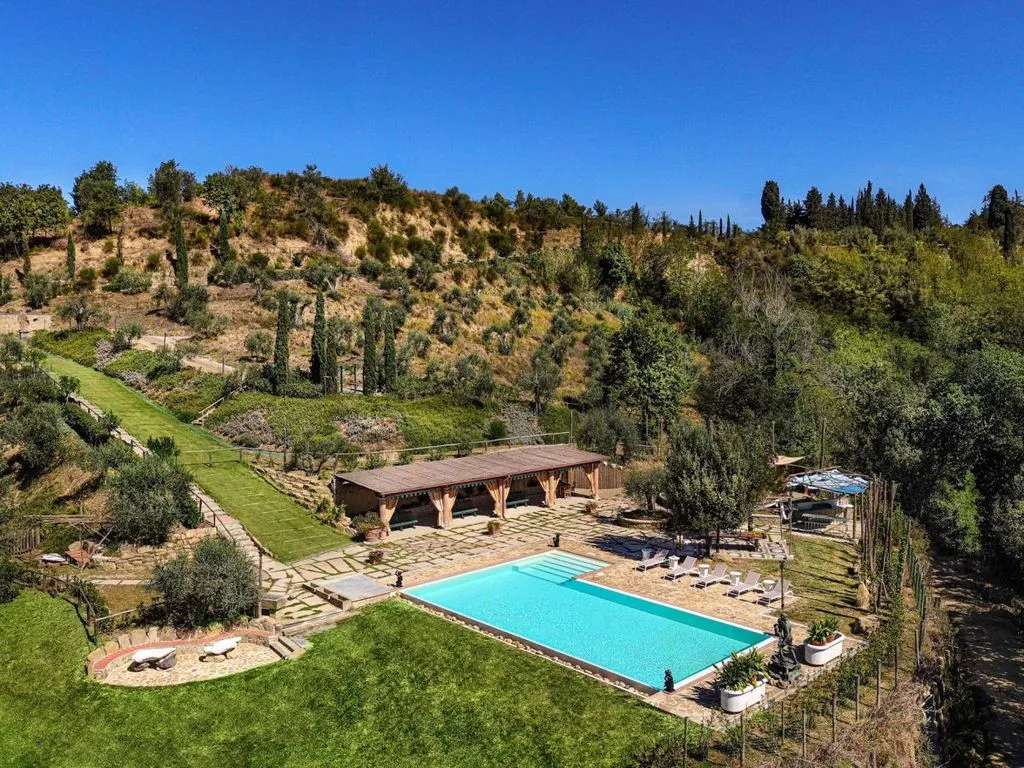 Vue aérienne - Luxury Villa with Pool in San Miniato