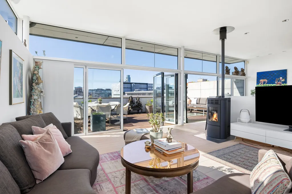 Séjour - Penthouse Duplex with Panoramic View in Copenhagen