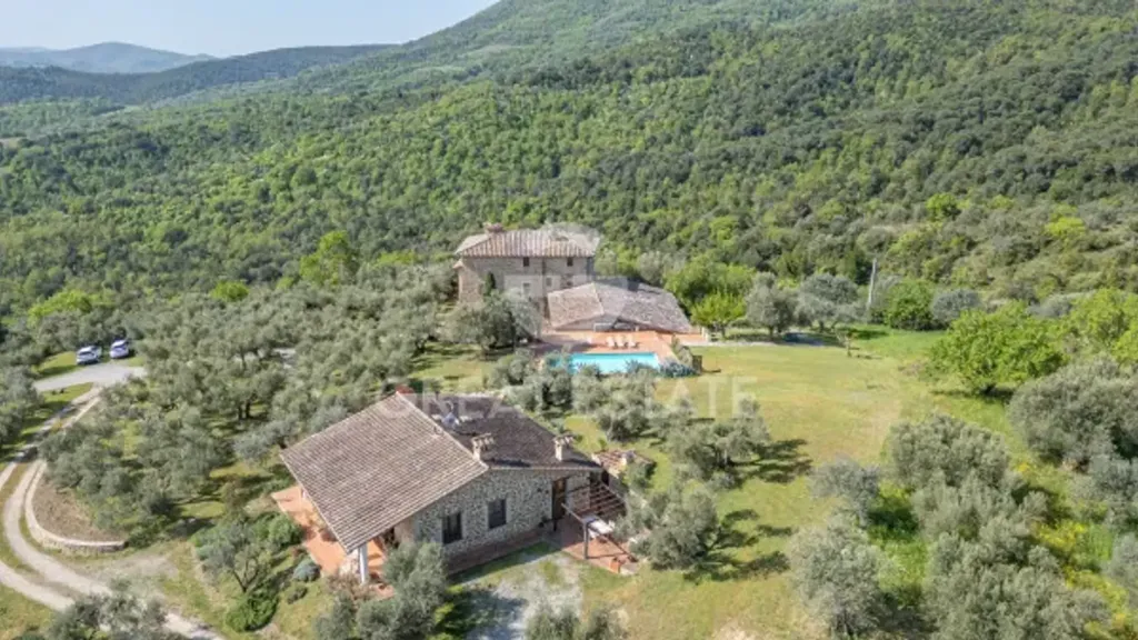 Vue aérienne - Rustic Apartment with Pool in Piegaro