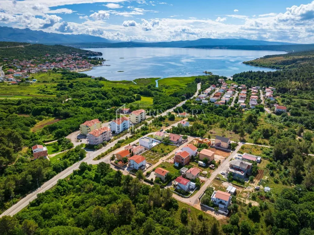Aerial - Newly Built House with Sea View in Posedarje