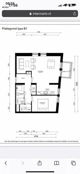 Plaan - New Build Apartment with Balcony in Hoorn