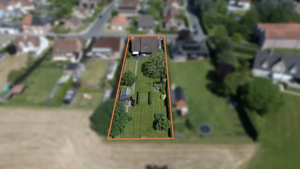 Vue aérienne - Maison avec Jardin et Garage à Wevelgem