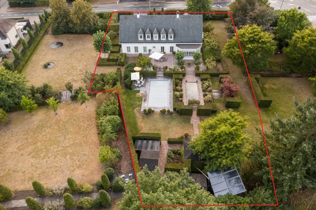 Vue aérienne - Villa avec Piscine et Bassin près de Utrecht