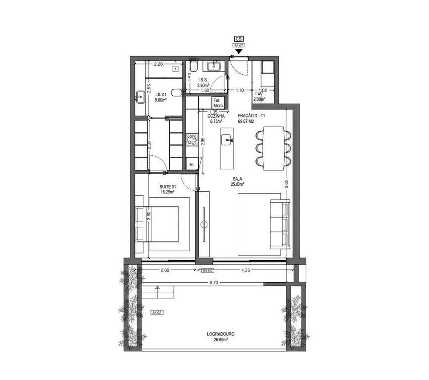 Plan - 1-Bedroom Flat with Sea View & Pool in Funchal