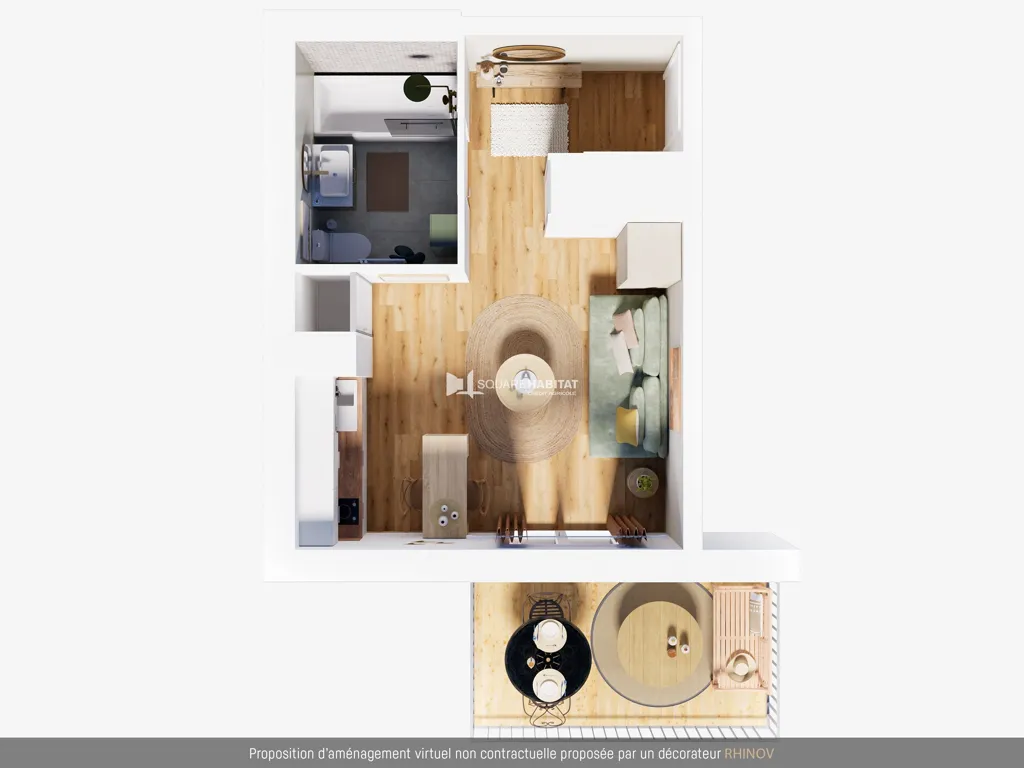 Plan - Appartement T1 avec terrasse à Montberon