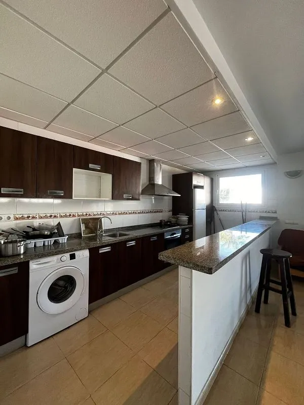Kitchen - Apartment with Sea View in Cala de Bou