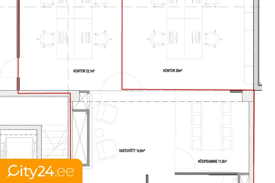 Plan - Newly Decorated Office with Views in Central Tallinn