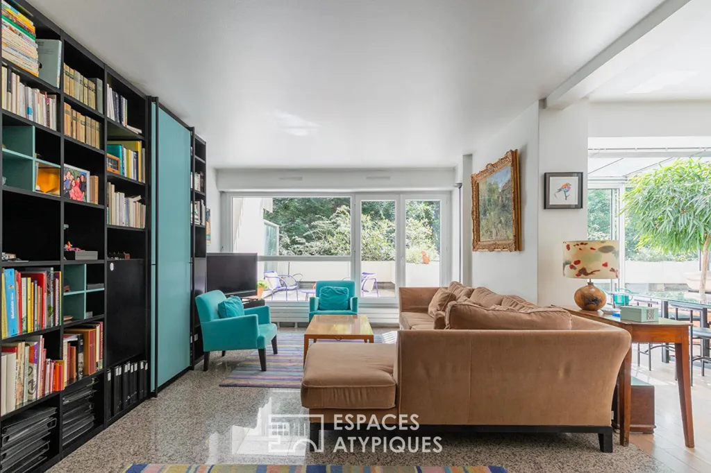 Séjour - Appartement avec Terrasse au Premier Étage à Paris