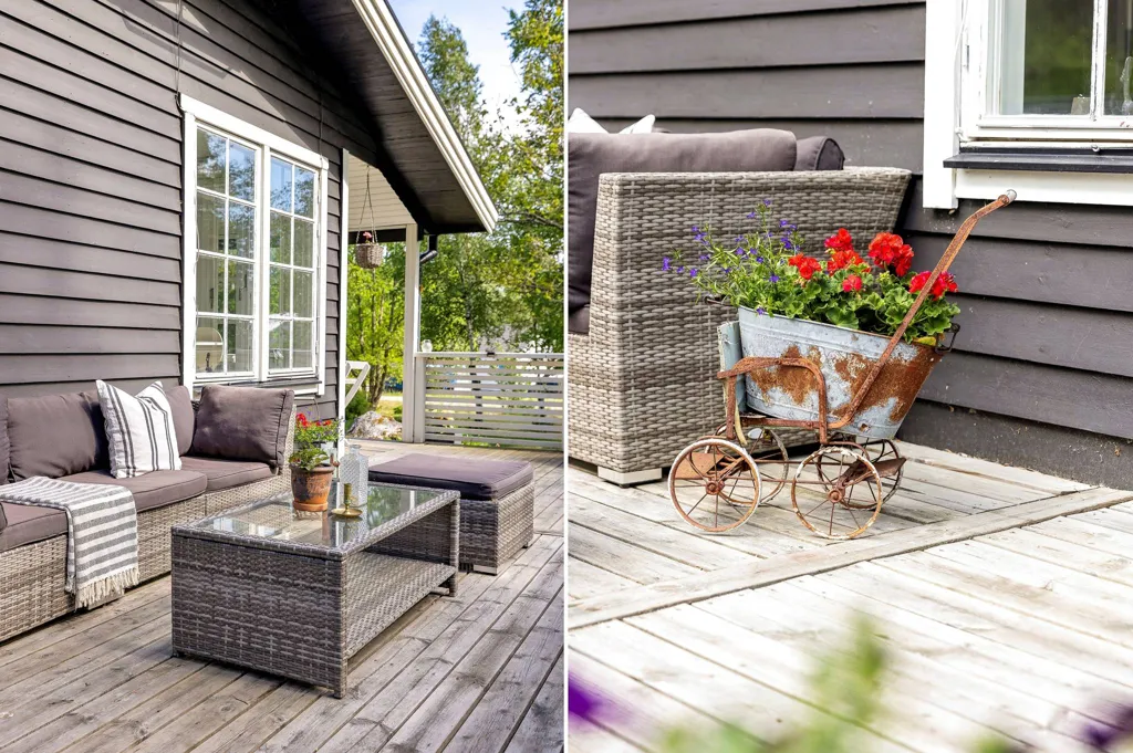 Terrasse - Cottage with Guesthouse in Ribbingebäck