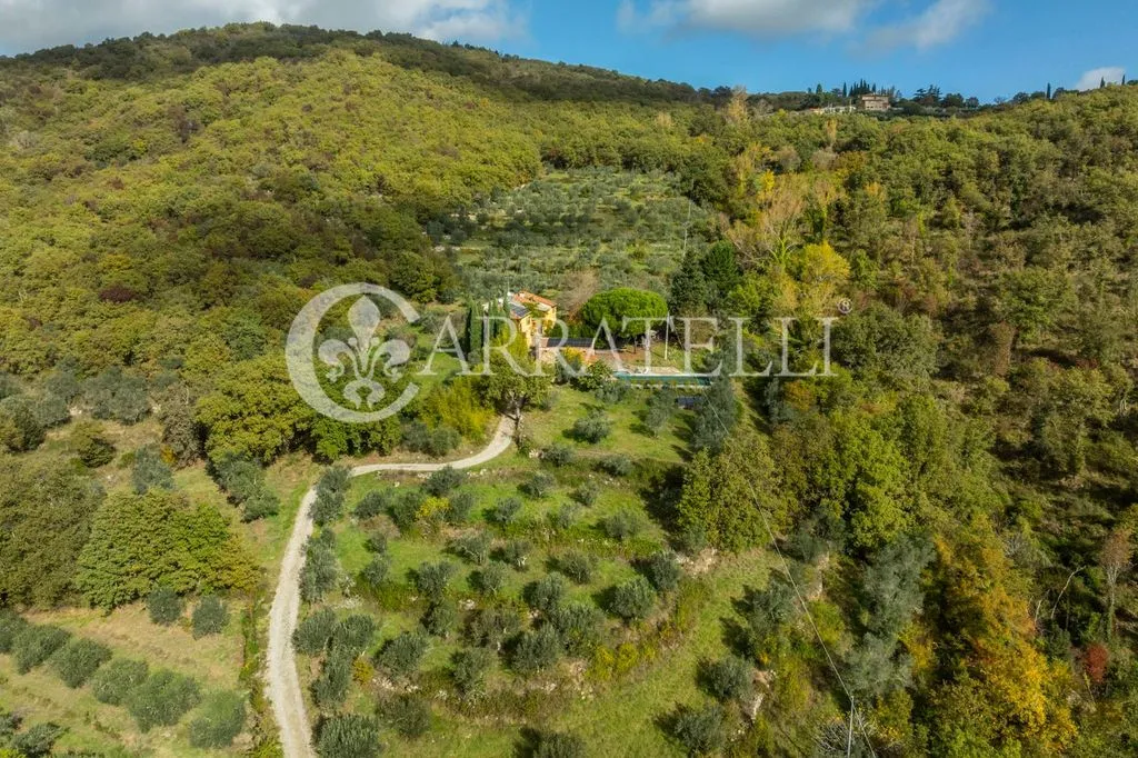 Vue aérienne - Luxury Villa with Panoramic Pool in Laterina
