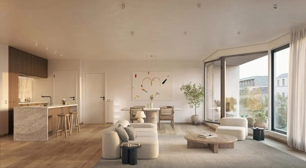 Séjour - Nouveau Projet de Résidence avec Terrasses à Evere