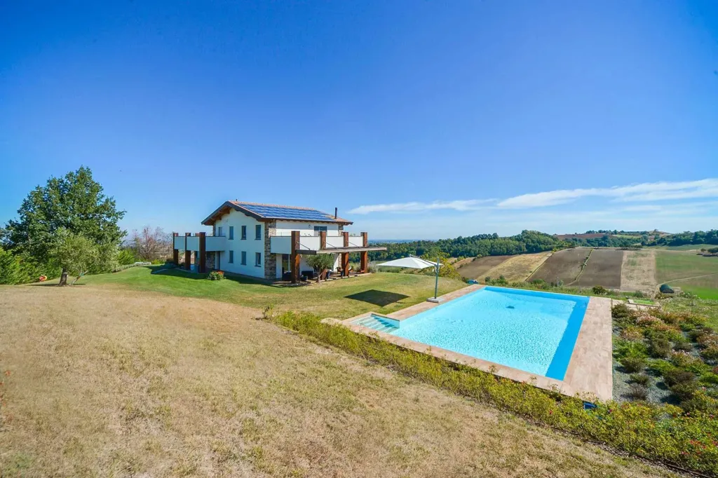 Vue aérienne - Modern Villa with Pool and Spa near Parma
