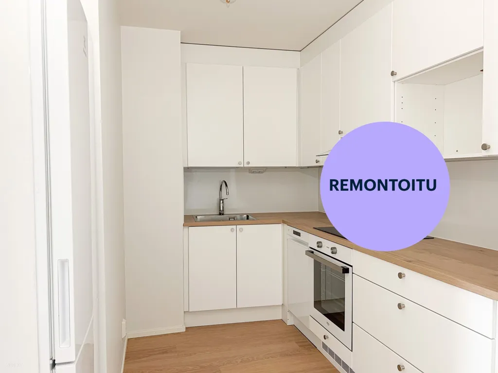 Kitchen - Renovated Flat with Private Sauna in Sörnäinen