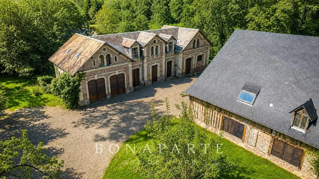 Aerial - 18th Century Château with Stables in Rougemontiers
