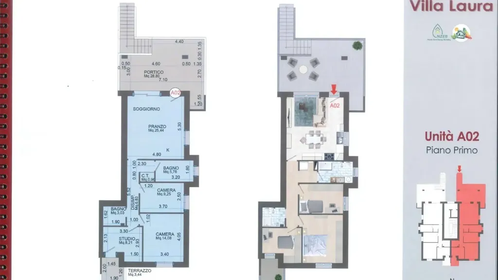 Floor Plan - Modern Villa Apartment with Terrace in Maranello