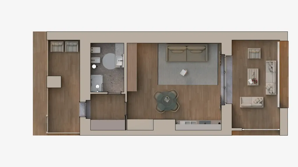 Plan - New Studio with Panoramic Loggia in Toscolano Maderno