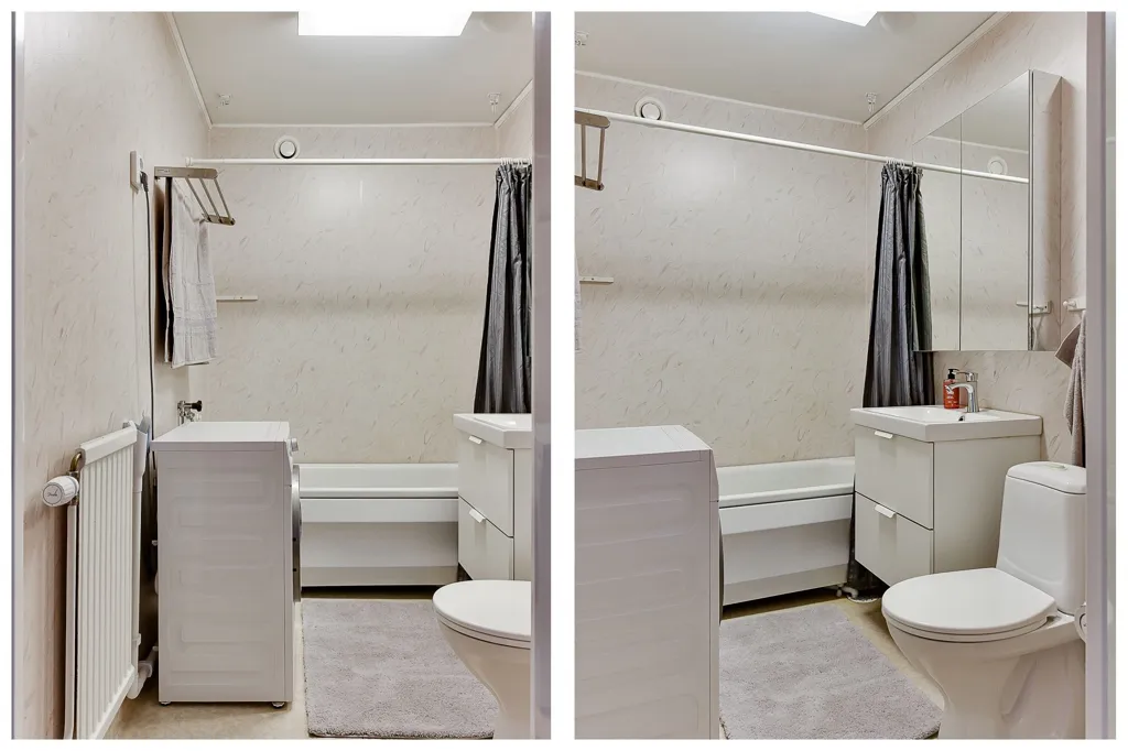 Bathrooms - Three-Bedroom Apartment with West-Facing Balcony in Umeå