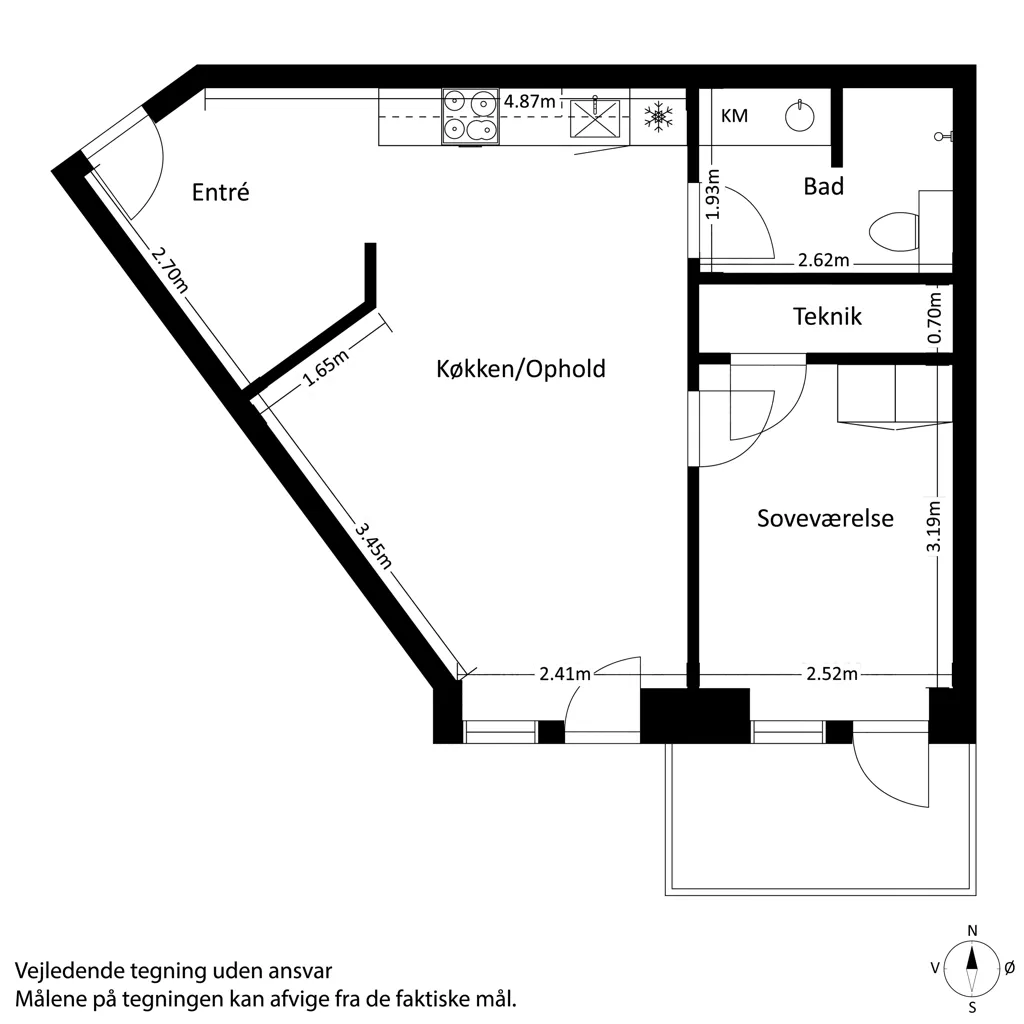 2-toaline korter asukohas Aarhus