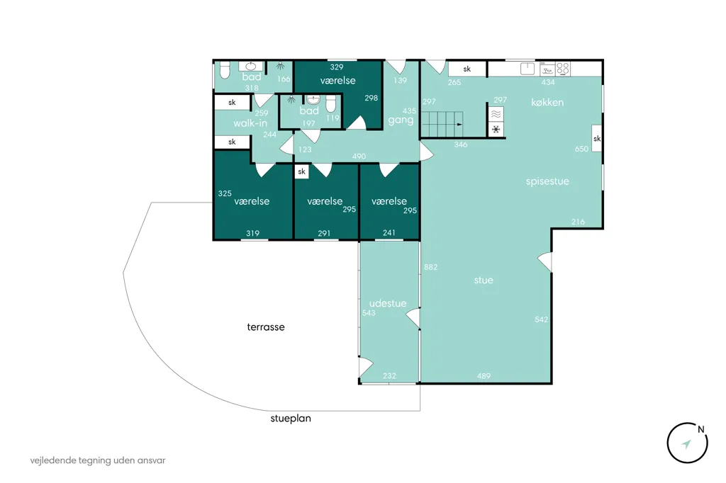 Planimetria - Villa with Terraces in Haslev