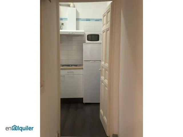Cuisine - Studio with Air Conditioning in La Latina, Madrid