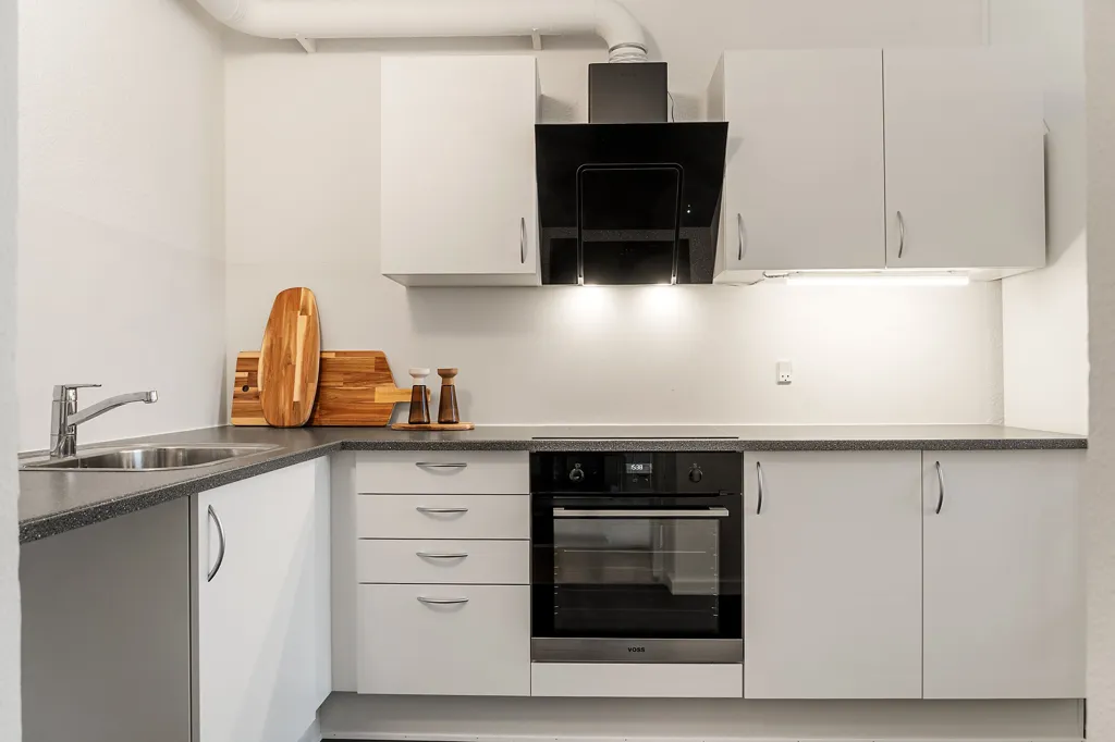 Köök - Apartment with Panoramic View in Aalborg