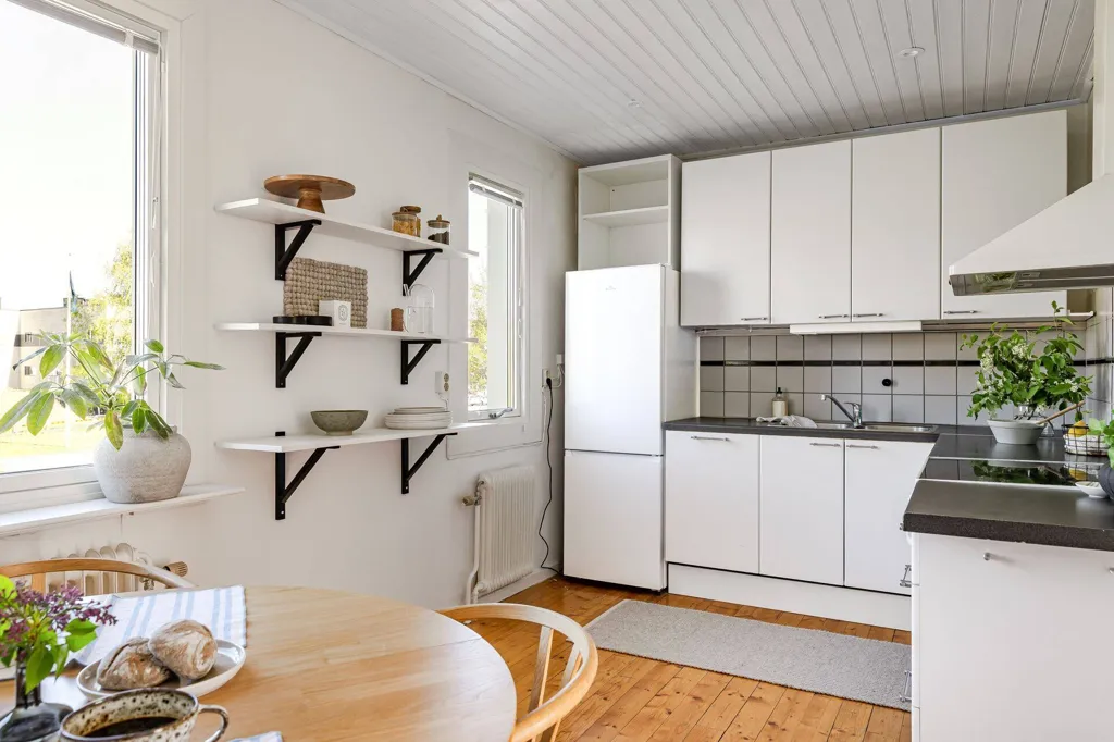 Kitchen - Modern Apartment with Balcony in Linköping