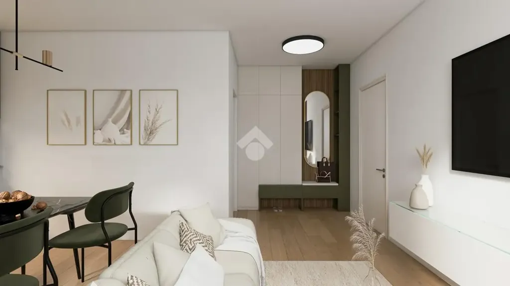 Séjour - Rear-Facing Apartment with Balcony in Brescia