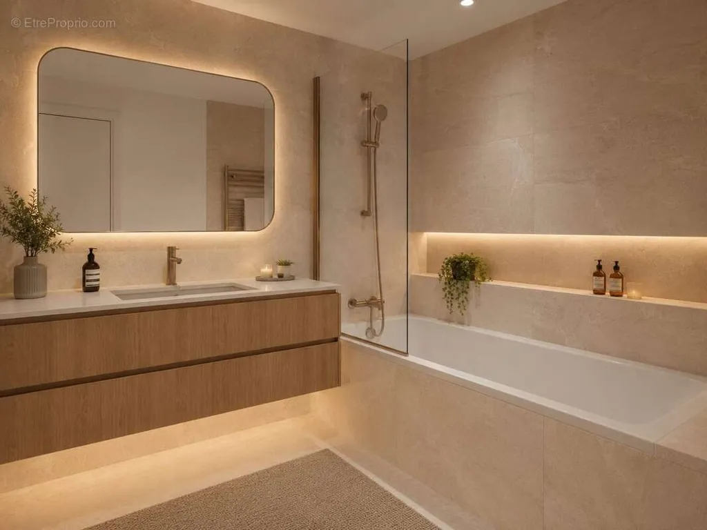 Salles de bain - Appartement Duplex avec Double Terrasse à Courbevoie