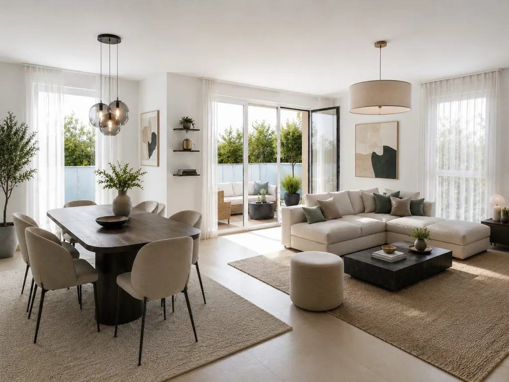 Séjour - Appartement neuf avec terrasse à Décines