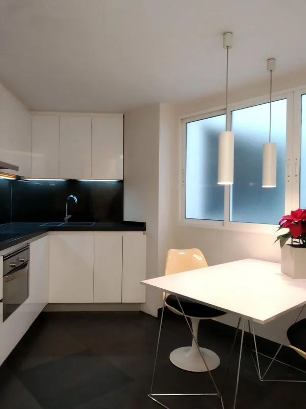 Kitchen - Loft Studio with Air Conditioning in Ensanche - Diputación