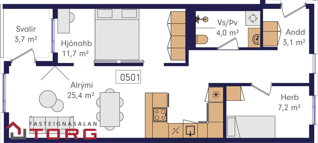 Appartement 3 pièces à Reykjavík