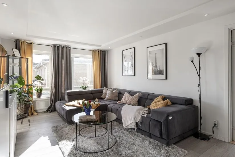 Séjour - Renovated Flat with Balcony in Helsingborg