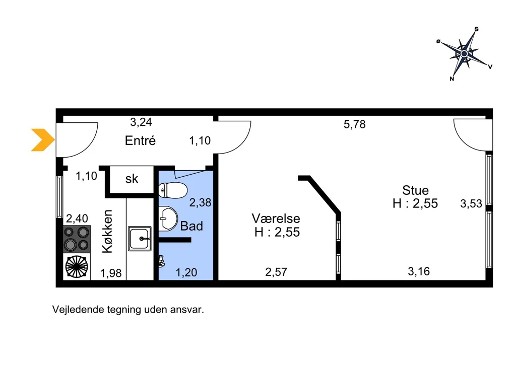 Plaan - Studio Flat with Balcony near University