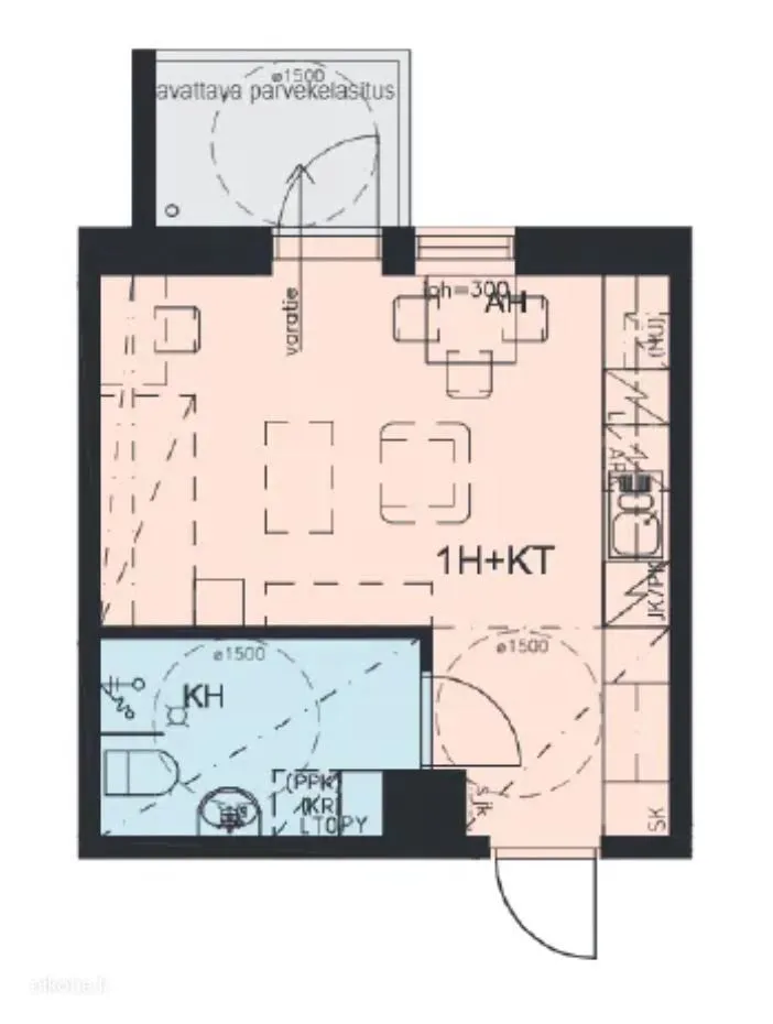 Plan - Efficient Studio with Balcony in Pori