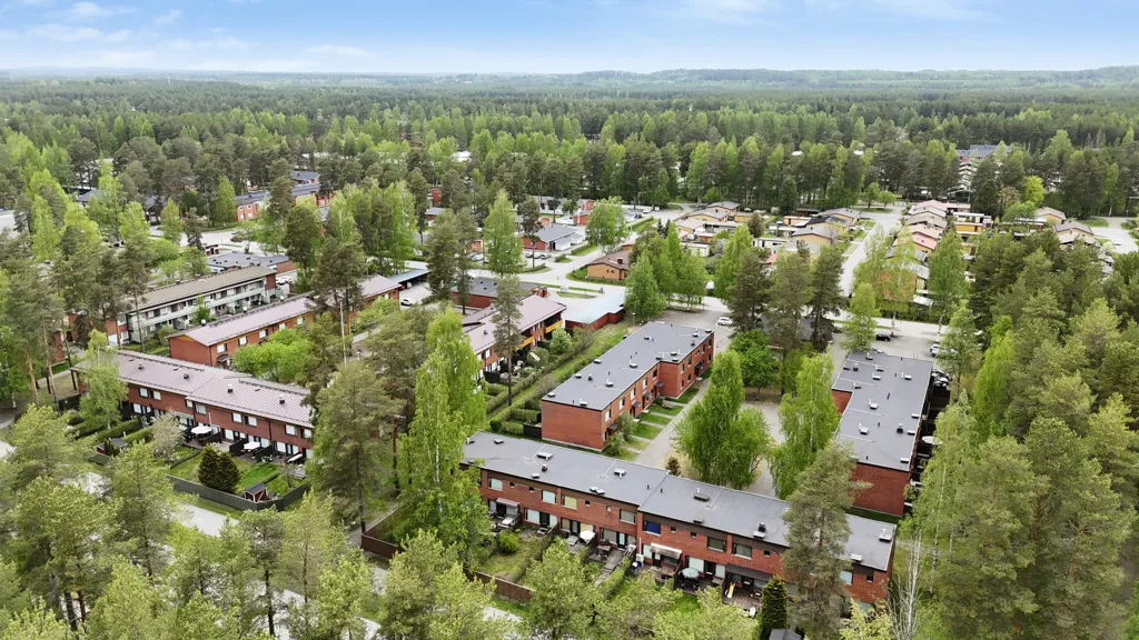 Vue aérienne - Modernised Terraced House with Sauna in Joensuu