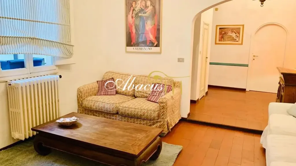 Living Room - Historic Apartment with Piazza View in Florence