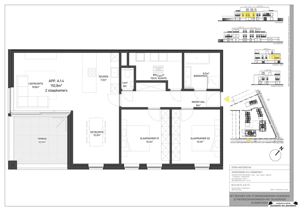 Appartement 2 chambres à Gooreind