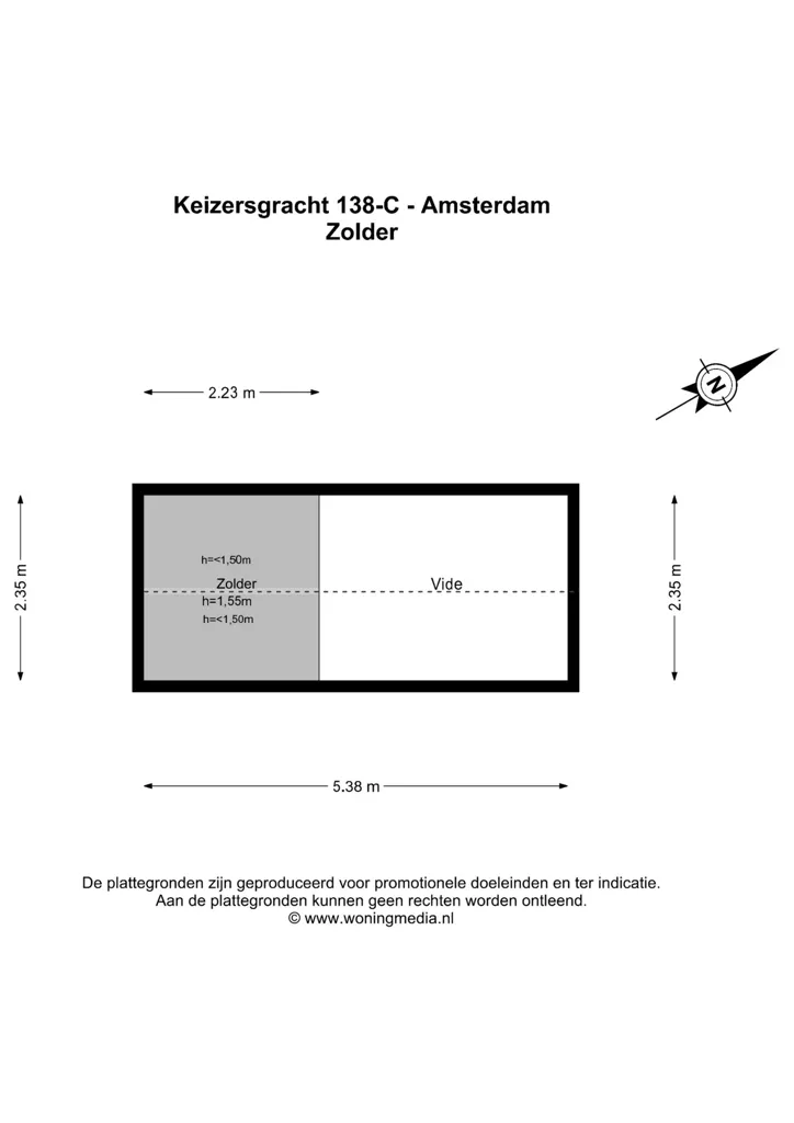 Floor Plan - Renovated Apartment with Garden View in Amsterdam