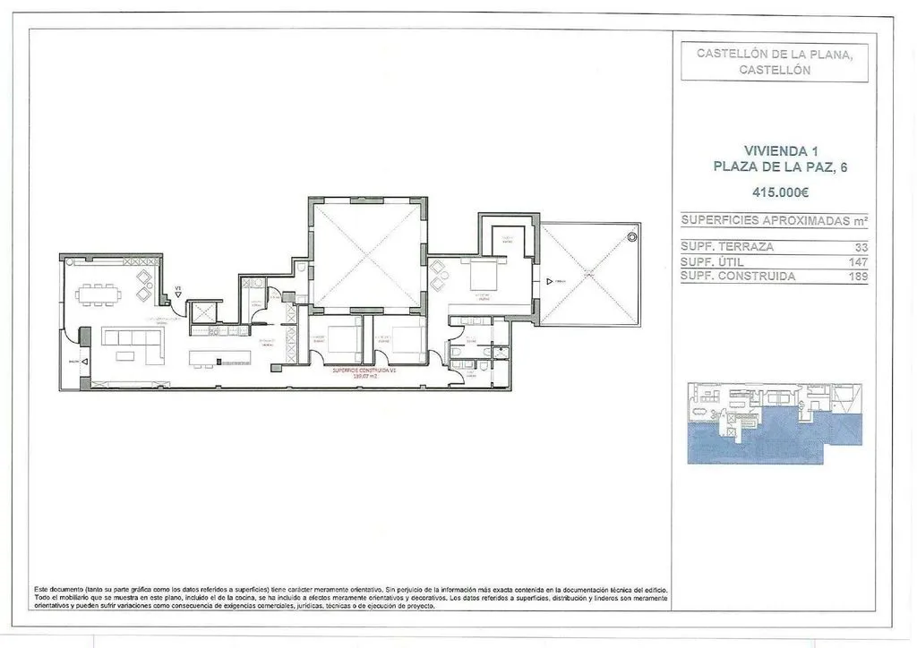 Plan - Luxury Flat with Terrace in Castellón Centre